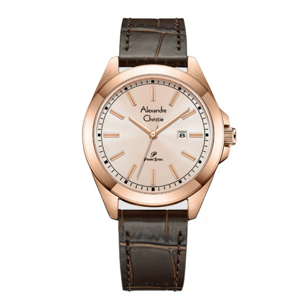 Alexandre Christie AC 1015 Rosegold Brown Lady Leather LDLRGLN